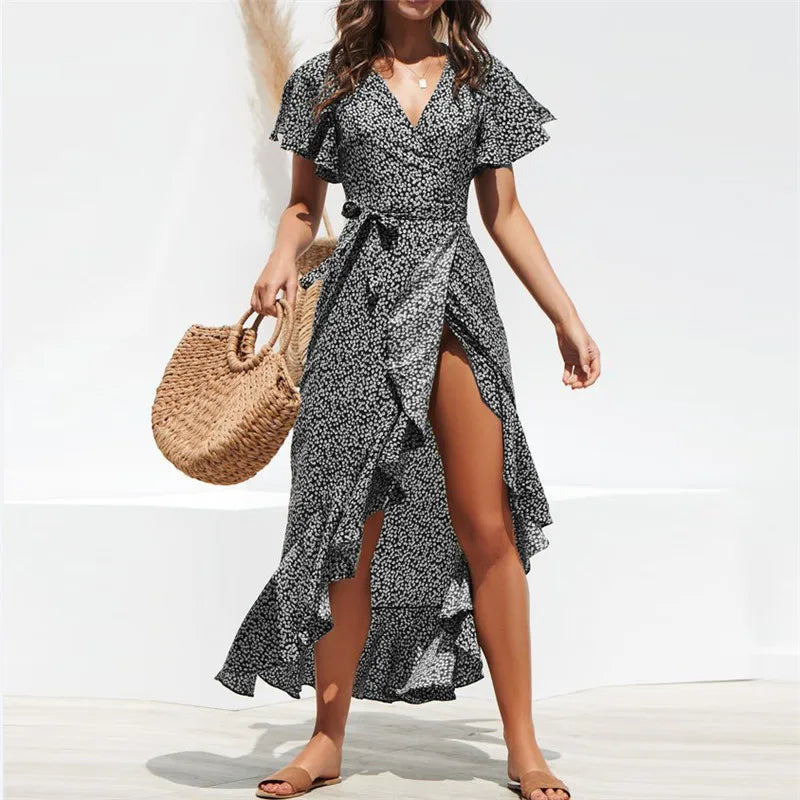 Maxi Floral Boho Long Chiffon Dress