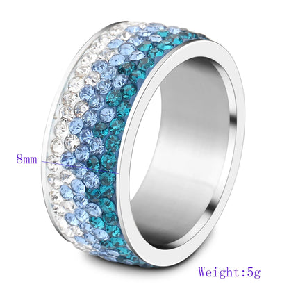 AAA Crystal Elegant Stainless Steel Rings