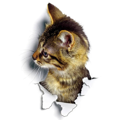 Cute Cats 3D Wall Sticker Hole View