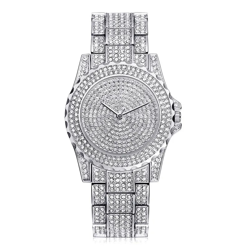 Luxury Crystal Shine Steel Quartz Watches