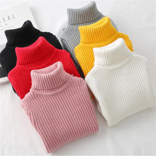 Winter Turtleneck Knitted Autumn Pullover Kids Knitwear Sweaters