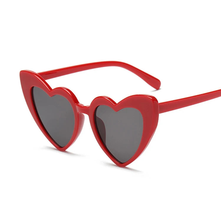 Love Heart Cat Eye Vintage Red Heart Shape Sun Glasses