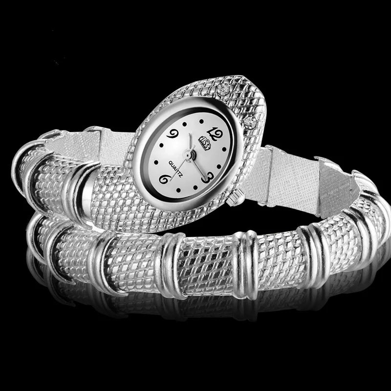 Snake Luxury Gold Quartz Bracelet  Watches Clock