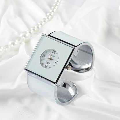 Big Stainless Steel Bracelet Luxury Crystal Watch