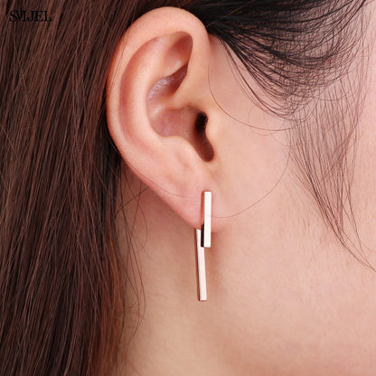 T Bar Drop Geometric Ear Jacket Earrings
