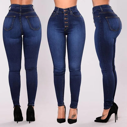 High Waist Push Up High Elastic Stretch Denim Skinny Jeans Pants
