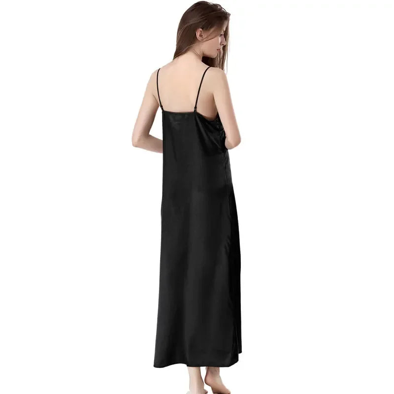 Spaghetti Strap Nightdress Long Sleepwears Lingerie