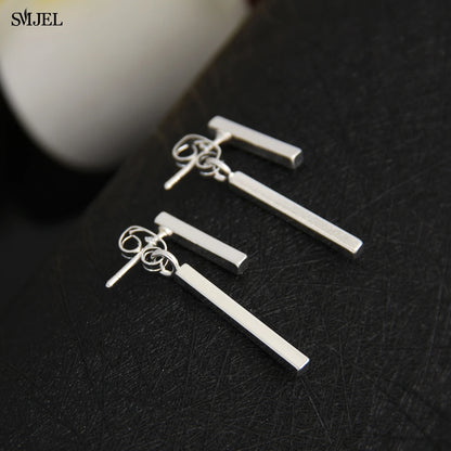 T Bar Drop Geometric Ear Jacket Earrings