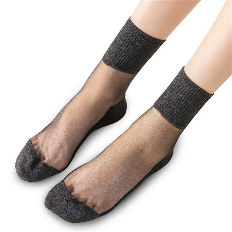 Ultra thin Transparent Crystal Glass Silk Socks