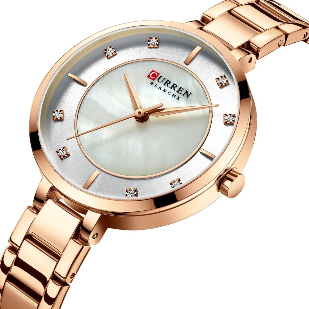 Rose Gold Quartz Waterproof watch