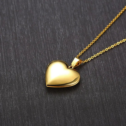 Photo Frame Glossy Stainless Steel Necklaces