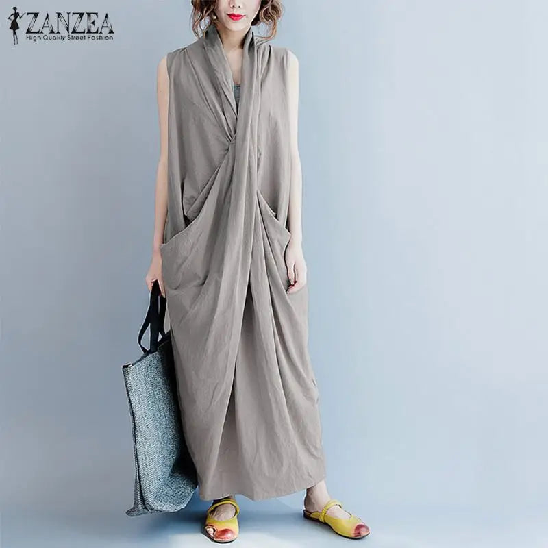 Oversize Asymmetrical Maxi Dress