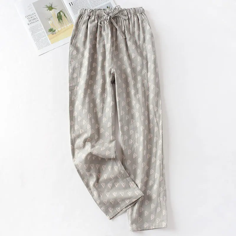 Cotton Double Gauze Thin Sleep Pants Sleep Pyjamas