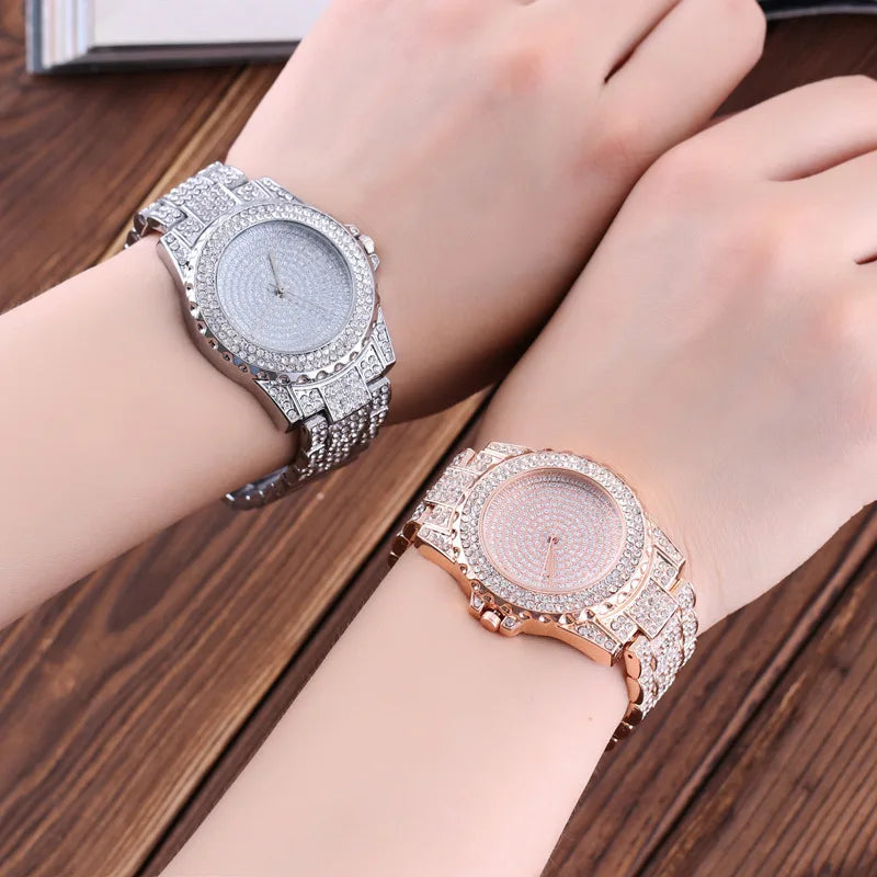 Luxury Crystal Shine Steel Quartz Watches
