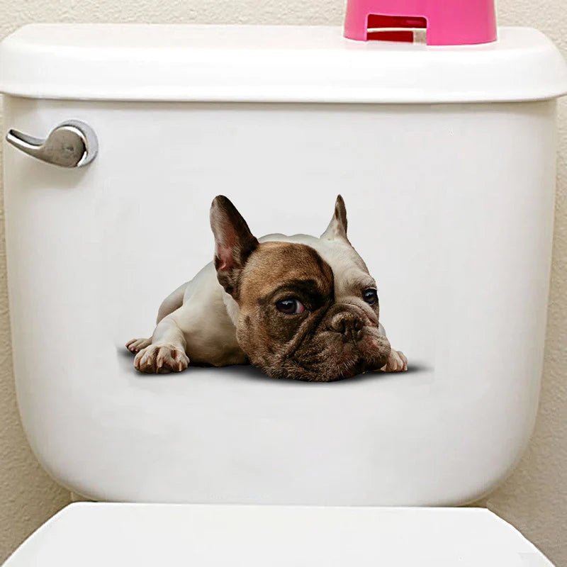 Cute Cats 3D Wall Sticker Hole View