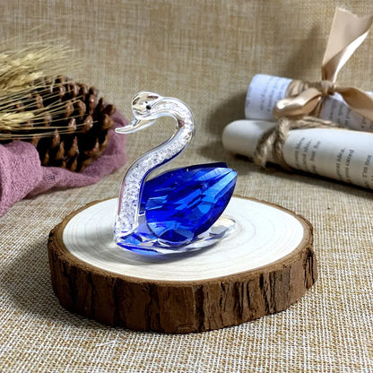Diamond Swan Crystal Figurines Glass Ornament Table Decoration