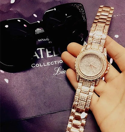Luxury Crystal Shine Steel Quartz Watches