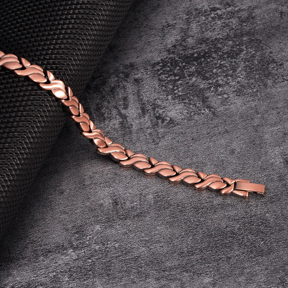 Magnetic Pure Copper 6.5mm Vintage Chain Health Energy Magnet Bracelets