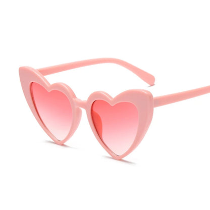 Love Heart Cat Eye Vintage Red Heart Shape Sun Glasses