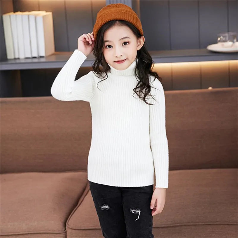 Winter Turtleneck Knitted Autumn Pullover Kids Knitwear Sweaters