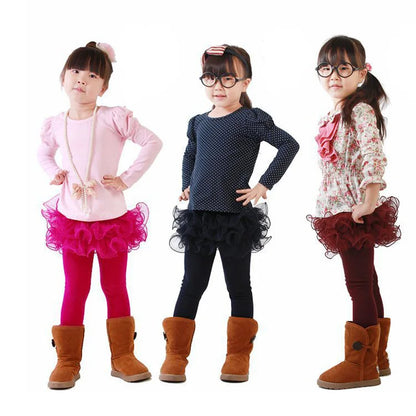 Autumn Winter Girls Leggings Plus Velvet To Keep Warm Candy Colors Leggings