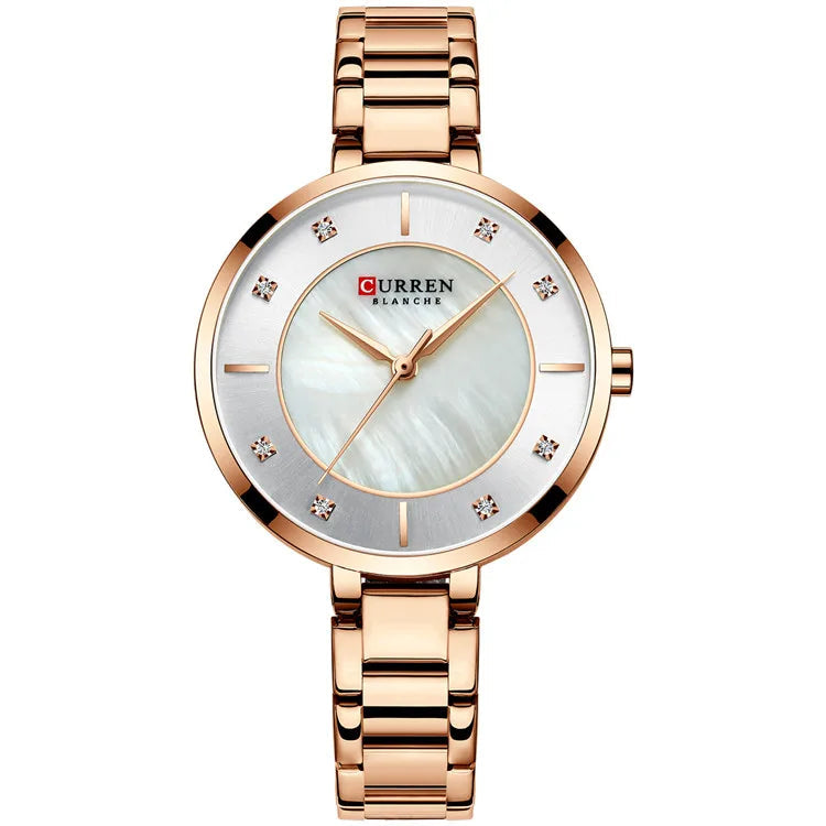 Rose Gold Quartz Waterproof watch