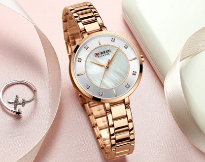 Rose Gold Quartz Waterproof watch