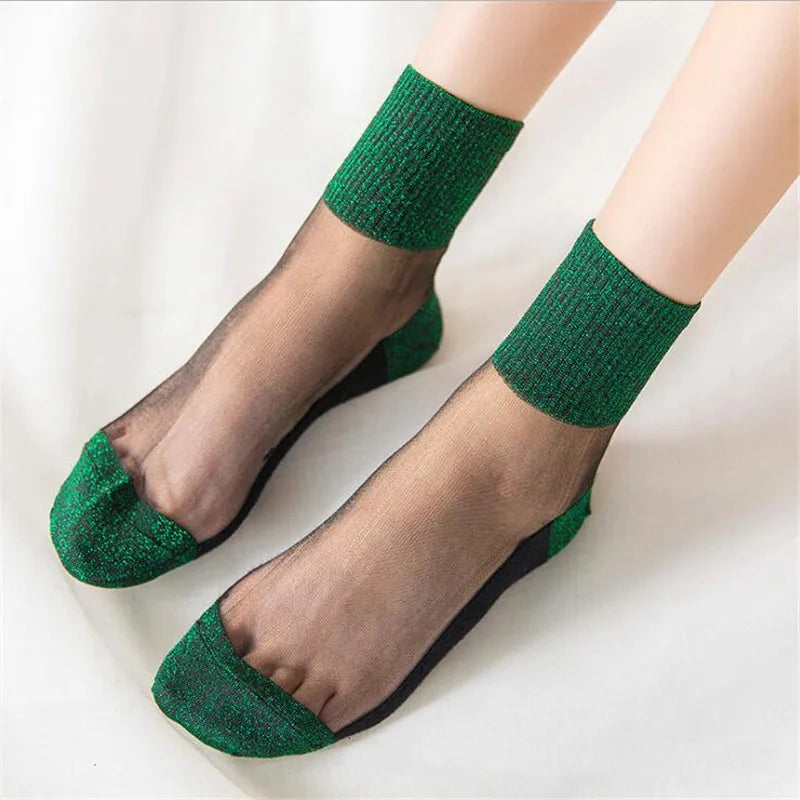 Ultra thin Transparent Crystal Glass Silk Socks