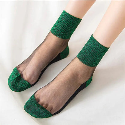 Ultra thin Transparent Crystal Glass Silk Socks