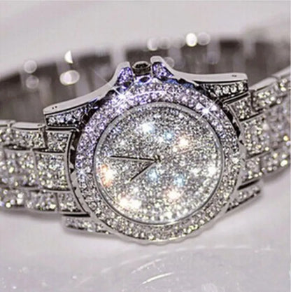 Luxury Crystal Shine Steel Quartz Watches