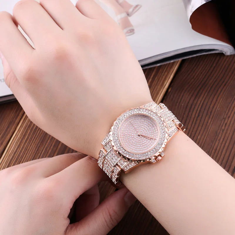 Luxury Crystal Shine Steel Quartz Watches