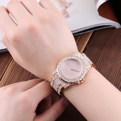 Luxury Crystal Shine Steel Quartz Watches