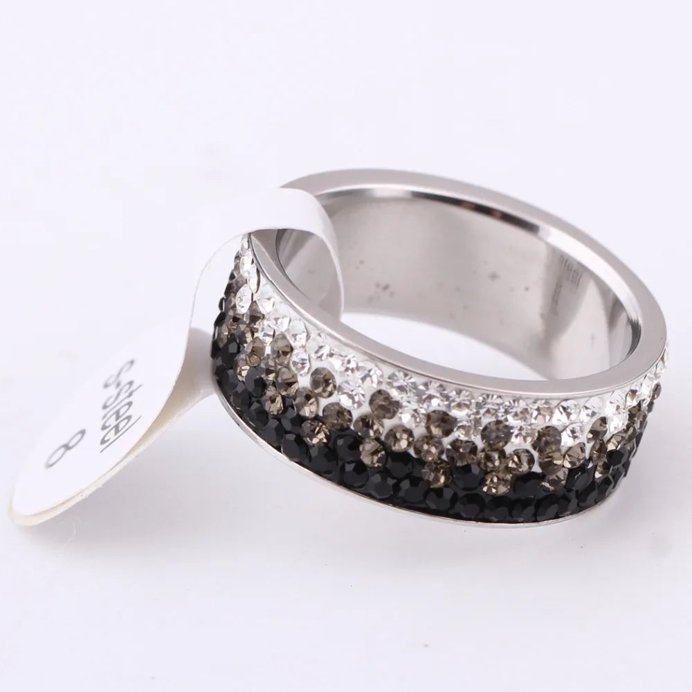 AAA Crystal Elegant Stainless Steel Rings