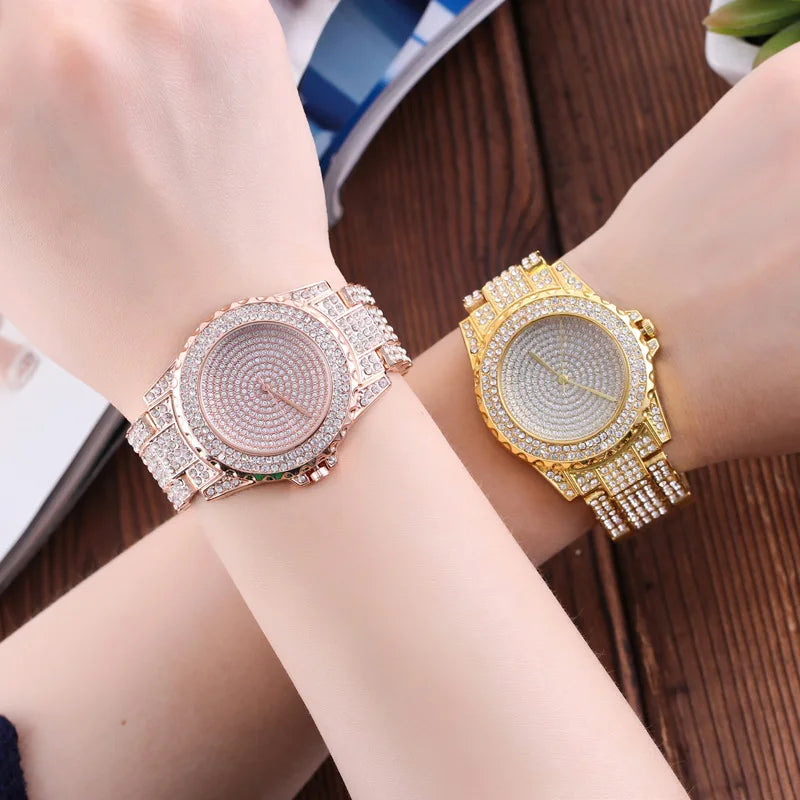 Luxury Crystal Shine Steel Quartz Watches