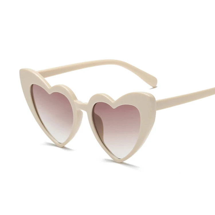 Love Heart Cat Eye Vintage Red Heart Shape Sun Glasses