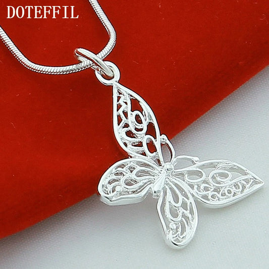 925 Sterling Silver Butterfly Pendant Necklace