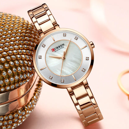 Rose Gold Quartz Waterproof watch