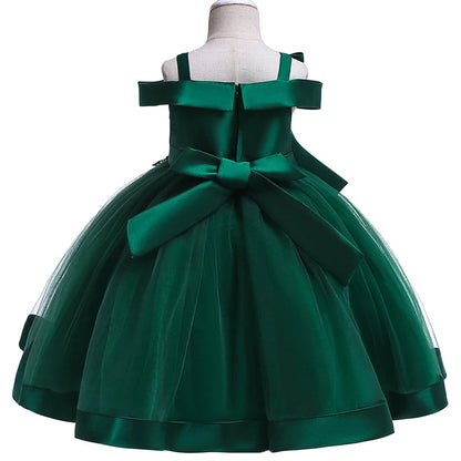 3-10 Years Flower Elegant Wedding Dress