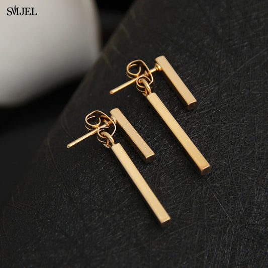 T Bar Drop Geometric Ear Jacket Earrings