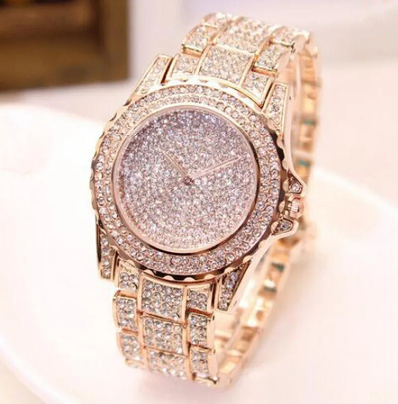 Luxury Crystal Shine Steel Quartz Watches