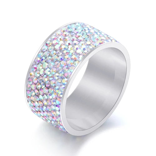 8 row Austria Crystal Stainless Steel Rings