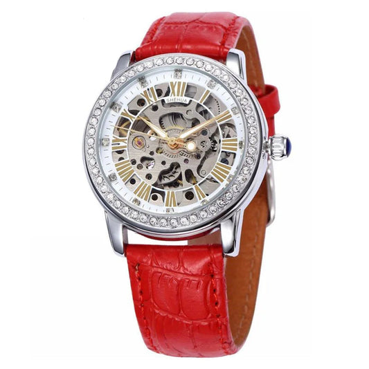 DANA Mechanical Rhinestone Leather Watches