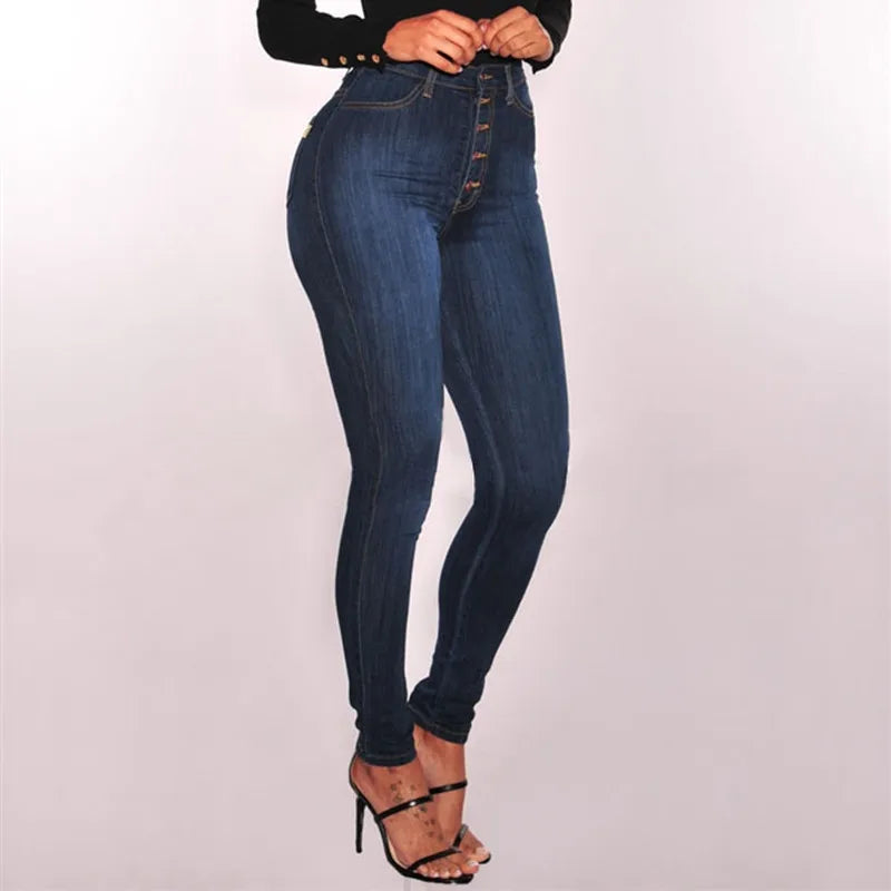 High Waist Push Up High Elastic Stretch Denim Skinny Jeans Pants