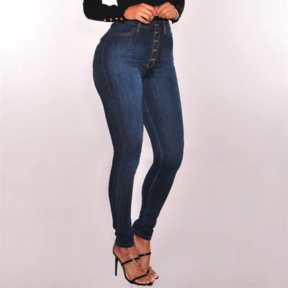 High Waist Push Up High Elastic Stretch Denim Skinny Jeans Pants