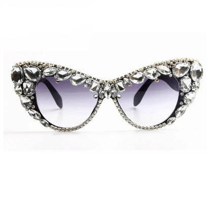 Cat eys Oversized Luxury Crystal Retro Sunglasses