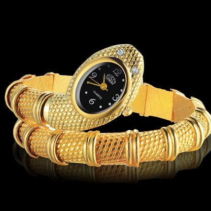 Snake Luxury Gold Quartz Bracelet  Watches Clock