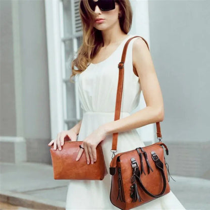 Luxury Leather Shoulder Bag 4pcs/set