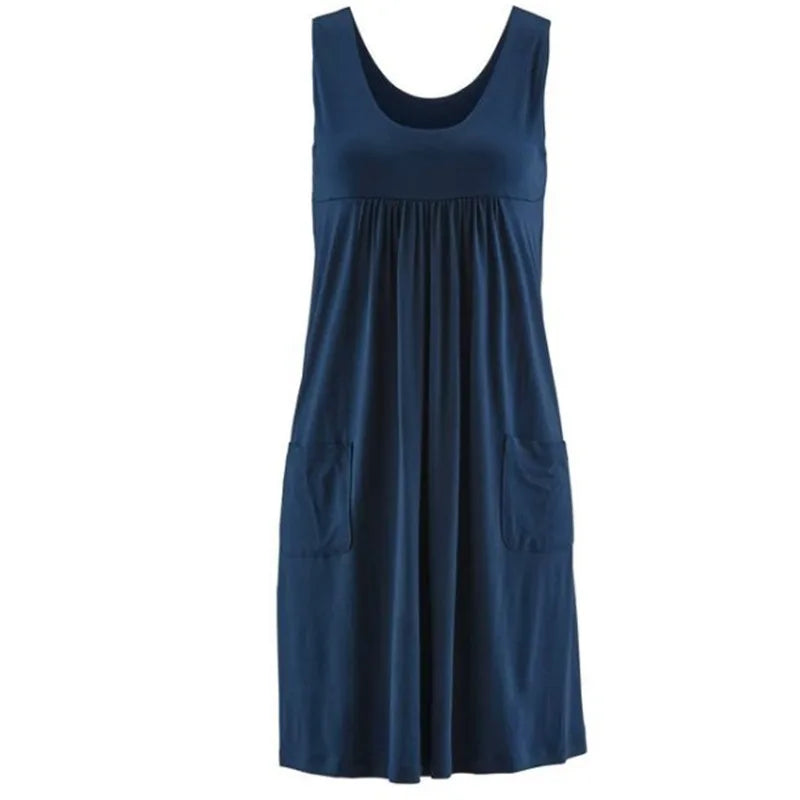 Striped loose sleeveless dress
