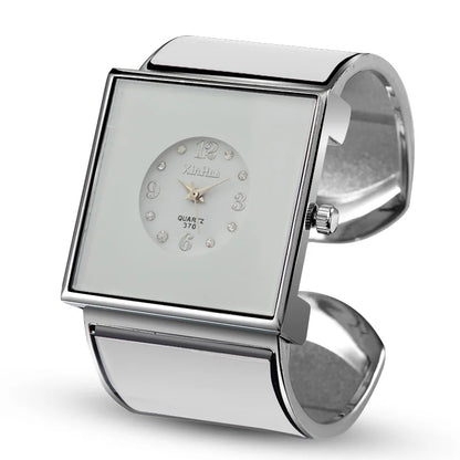 Big Stainless Steel Bracelet Luxury Crystal Watch