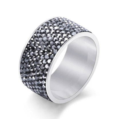 8 row Austria Crystal Stainless Steel Rings